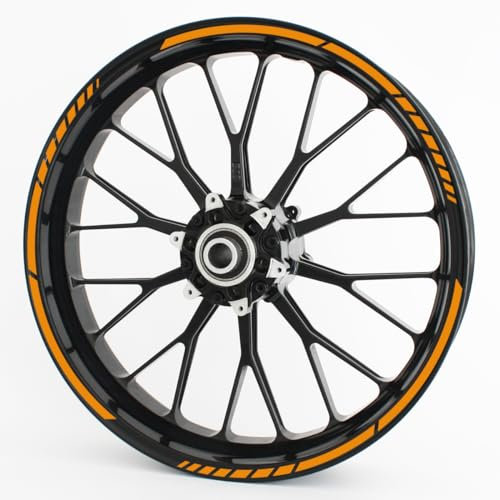 Felgenrandaufkleber GP im GP-Design passend für 15 Zoll Felgen für Motorrad, Auto & mehr - Orange matt