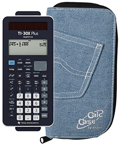 TI-30 X Plus MathPrint + Original CalcCase Schutztasche Jeans Hell