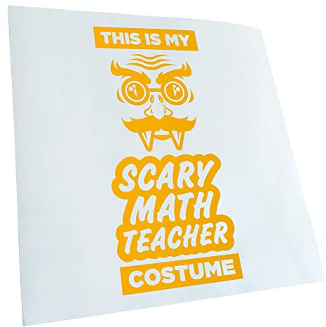 Kiwistar - Autoaufkleber - Gelb - 30x14cm - scary math teacher costume Sticker - Heckscheibe Auto Aufkleber wetterfest für Kfz LKW Mofa Truck - Sticker außen selbstklebend Tuning Zubehör für Fenster