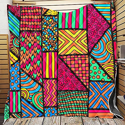 Chickw1 Exotisch Tagesdecke Bettüberwurf Gesteppt, Mikrofaser Tagesdecke Schlafzimmer Steppdecke Decke Überwurf Wohnzimmer Sofaüberwurf für Einzelbett Doppelbett (Patchwork 5,200x230cm)