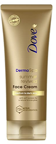 Dove DermaSpa Face Cream for natural bronze glow Summer Revived medium to dark self-tan 75 ml