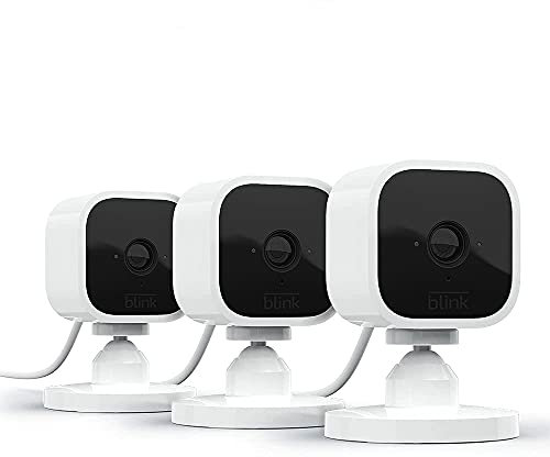 Blink Mini | Compact indoor plug-in smart security camera, 1080p HD video, motion detection, Works with Alexa | 3 Cameras