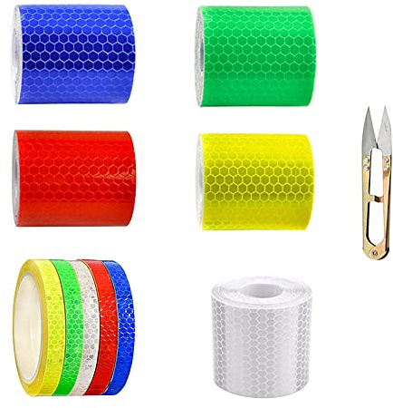Dtoterul Ruban Réfléchissant Adhésif 10 Rouleau Catadioptre Adhesif Ruban de Sécurité Réfléchissant Bande Reflechissante Autocollante Ruban Réfléchissant Imperméable Sécurité Ruban Adhésif