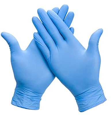 Nationwide Paper Professional Nitrile Powder Free Multi-Purpose Gloves, Disposable, Extra Strong, CE & EU Certified Examination Gloves - Box of 100 - Blue - Small