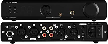 Topping A90 Discrete Headphone Amplifier 4-Pin-XLR 4.4 Balanced NFCA Fully Discrete Balanced Amp 9800mWx2 Output Power 2 Gain Settings Black