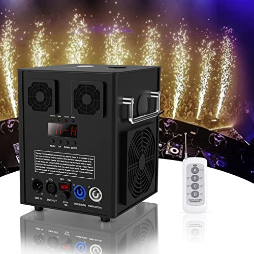 Pyrotechnikmaschinen, 530W DMX Bühneneffekt Funke Feuerwerk Maschine mit Fernbedienung, 3-16.5FT Cold Spark Spezialeffekt Maschine ist geeignet für DJ, Hochzeit, Halloween, Weihnachten, Party