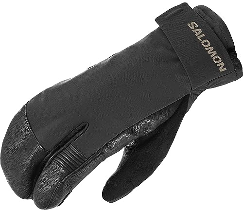 Salomon QST Paw Gore-Tex Guantes Esqui snowboard Unisexo De 3 Dedos Con Máximo Agarre, Transpirable, Protección Impermeable Para Mayor Calidez y Confort, Negro, Extra Small