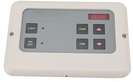 Fockety Regolatore della Stufa a Sauna con Montaggio a Parete, regolatore Digitale Esterno della Stufa a Sauna a Guscio ABS con Filo sonda, regolatore del riscaldatore di Sauna a Bagno (Bianco)