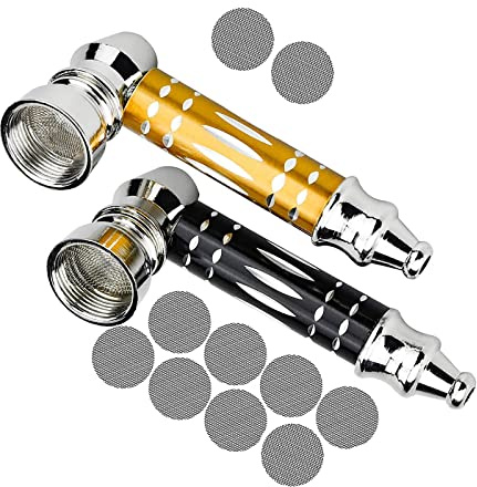 2 Pcs Smoking Pipes Detachable Tobacco Pipes with 10 Screen Filters Portable Mini Pipes for Husband Boyfriend Grandpa's Holiday Gifts