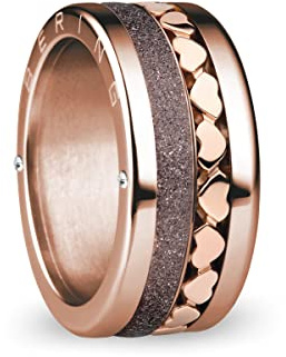 BERING Austauschbar Ringkombination für Damen in Rosé Gold & Braun mit einzigartigem Twist- & Change System, Spree