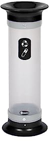 Glasdon Collecteur de piles Corbeille Vision 10 conçu L (3 coloris) – corbeille transparente pour la des pile – collecteur de piles usagées de 10 L (Noir)