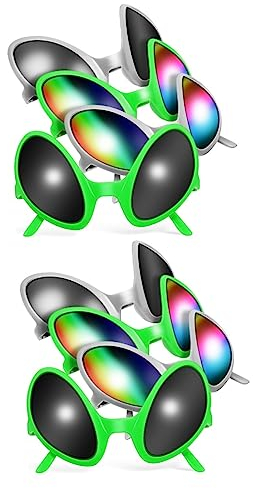 ABOOFAN 8 Stk Außerirdische Brille Grüne -brille -cosplay-brille Sonnenbrillen-stirnband Wackelaugen Brille -brille Für Party Lustige Augenbrille Sommer Spielzeug Kind Abs