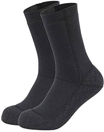 Paowsietiviity 3 mm Neopren Tauchsocken Flexible Wassersocken für Kajakfahren Unisex Erwachsene M, Schwarz, Schwarz, M, 8