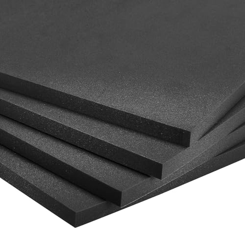 MACHSWON Svarta EVA-skumark 10 x 25 cm 10 mm tjocka ark rulle för hantverk gör-det-själv-projekt, intellektuella byggstenar, 4 st