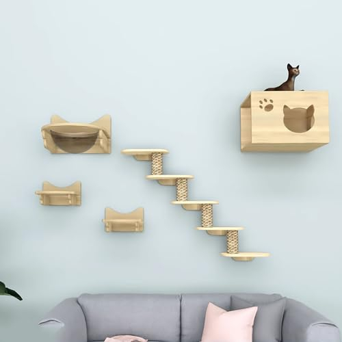 Kletterwand Katzen-Set, Katzenregale und Sitzstangen für die Wand, DIY-Anpassung, Verdickte Platte ist Robust und Langlebig (Size : Style 2)