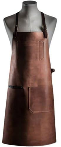 Tablier en Cuir PU Multi-Poche Tablier De Cuisine Étanche Tablier Professionnel Tablier Professionnel Tablier Pratique Tablier De Grillade pour Le Restaurant De Cuisine
