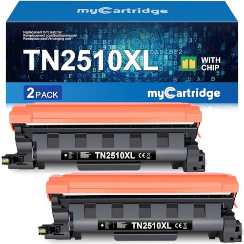 MYCARTRIDGE TN2510 XL Toner Kompatibel für Brother TN2510XL TN-2510XL für HL-L2400DW HL-L2400DWE MFC-L2827DW MFC-L2835DW DCP-L2620DW DCP-L2627DW DCP-L2660DW (Schwarz 2-Pack)