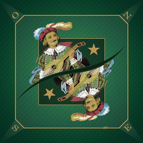 MTJ - Tapis Tarot Prestige Excuse Vert - 60x60cm - Matière Jersey Néoprène - Fabrication Française (Vert)