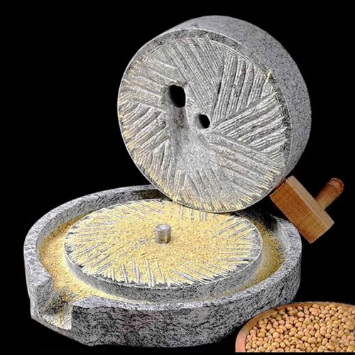 Getreidemühle Steinmühle Kaffeemühlen Haushalt Alte Mahlwerk für Weizenbeeren, Traditionell Handgemacht Kleine Paprika-Kräuter-Steinmühle Gewürzmühlen, Kaffeebohnen-Maschine Sojabohnen-Paprika Trocken