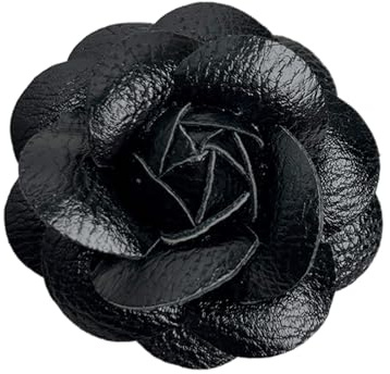 SOUTHJIELING Broche en forme de camélia en cuir synthétique pour vêtements de mariage