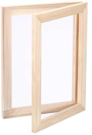 PATIKIL A5 Größen Holz Papierherstellung Bildschirm, 8,3 x 5,9 Zoll 2 in 1 Papierherstellung Form und Deckle Papierherstellung Zubehör Rahmen für Papierherstellung DIY Handwerk, Holzfarbe
