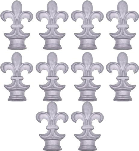 CTCOIJRN Terminali for recinzione Tridente Terminale for recinzione Ornamentale in lega di alluminio con base circolare Testa di lancia for recinzione Pratica for cancello in ferro battuto da giardino