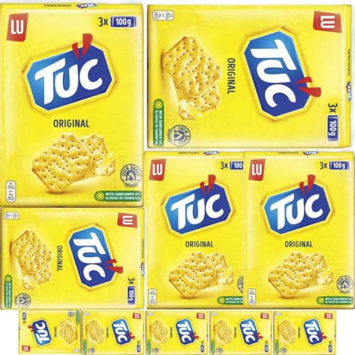 Tuc Original Cracker Keks 300 gramm in 3 Packungen x 10 STÜCK mit Pufai