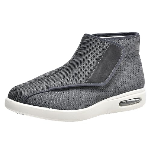 Jesajemi Scarpe con strappo uomo Scarpe Diabetici Uomo Scarpe Sanitarie Uomo Stivaletti Pantofole Leggere con Strappo Uomo Stivali Scarpa Uomo Per Fascite Plantare(Gray,49 EU)