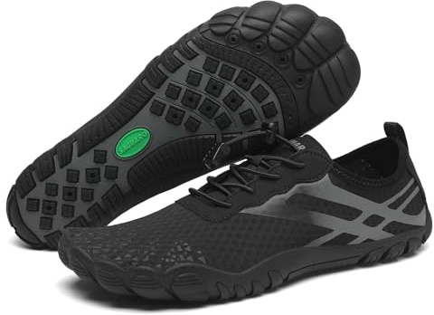 SAGUARO Scarpe Scoglio Uomo Donna Asciugatura Rapida Scarpette da Mare Traspiranti Spiaggia Scarpe da Mare per Acqua Immersione Nuoto Surf Vela Canottaggio Nautica Nero,Gr.42