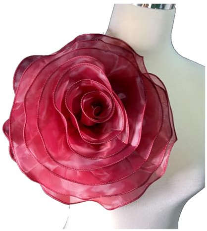 Organza Stoffblume 26cm Ansteckblume Brosche Hochzeit Brautkleid DIY | Die große 26cm Blume verleiht Brautkleidern, Kleidern und Accessoires einen romantischen und edlen Look.