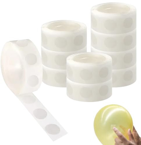1000 Pcs Glue Dots for Balloons Removable Balloon Sticky Spots Double Sided Adhesive Dots Stickers Tape for Birthday Party Wedding Christmas Decorations and DIY Scrapbooking Craft 10 Rolls
