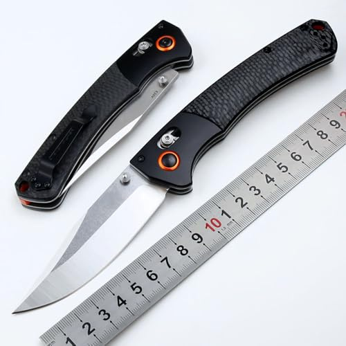 Klappmesser 9.3 Taschenmesser Premium Aus s30v stahlklinge & Kohlefaser schwarz griffe, Klein Outdoor Survival Messer Edc Jagdmesser, Scharfes Einhandmesser mit Axis lock & Clip, Geschenk für Männer