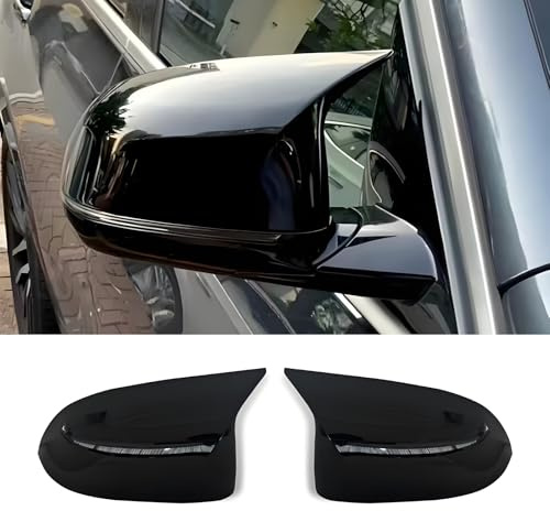 Hengjiayao Spiegelkappen, 1 Paar Auto Rückspiegel Kappe Tür Rückspiegel Abdeckung für BMW X3 G01 G08 X4 G02 X5 G05 X6 G06 X7 G07 2019-2024 Seitenspiegelgehäuse Links und Recht Glanz Schwarz