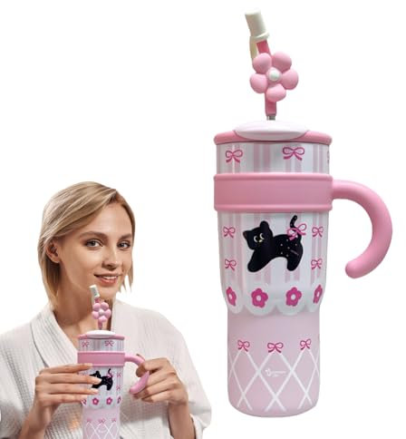 Gourde en Acier Inoxydable,Gourde De Sport 1200ml Tasse Isolée | Flacon Réutilisable Étanche avec Poignée, Tasse Isotherme pour Boissons Chaudes Froides Voyage Camping Salle de Sport