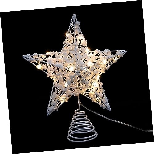 Cabilock 1pezzi Lampada Decorativa Forma Di Stella Di Natale Luminosa Decorazione Per Cima Albero Puntale Luminoso Per Albero Di Natale Decorazioni Natalizie Ornamento