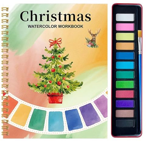 Libros De Pintura Al Agua - Set De Acuarelas Para Adultos Con 12 Colores Y Cuaderno De Ejercicios | Kit De Materiales Artisticos Para Dibujo Aprendizaje Adolescentes Uso En Casa Viaje Escuela Clase De
