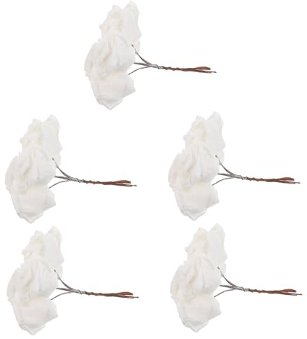 Alipis Rosas Artificiales con Brillantina, 25 Piezas con Tallo