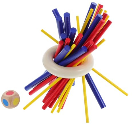 Gatuida Bunte Holz Balance Sticks Motorisches Koordinationstraining Handliches Montessori Familienspiel für Erwachsene und Senioren Fördert Geduld und Strategisches Denken