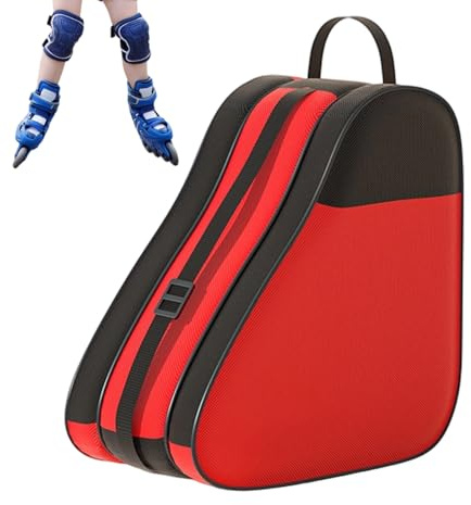 Tianeri Borsa per pattini da ghiaccio, borsa portaoggetti a 3 strati con tracolla regolabile, traspirante, per bambini, uomini, donne, attività all'aperto, sci, attrezzatura da campo, scarpe invernali