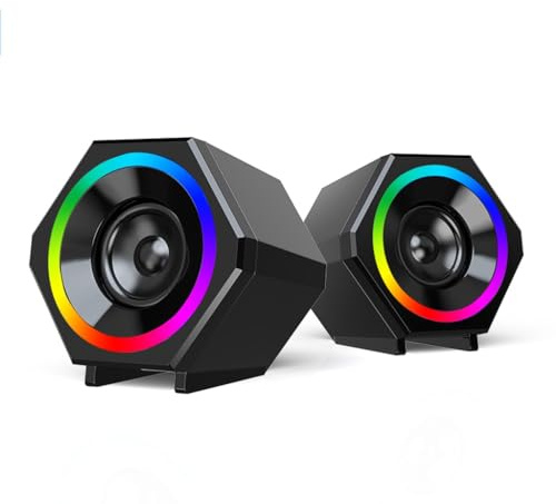 MOBYGKFY Audio de Ordenador, Escritorio, portátil, hogar, Altavoz de Escritorio con Cable, subwoofer con sobrepeso, Altavoz Multimedia