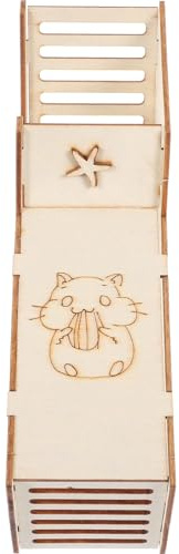 ABOOFAN Maison d'Abri pour Hamster Cachette en Bois Escalier pour Petits Animaux Fournitures pour Rongeurs Domestiques Habitat Adapté aux Hamsters et Cochons d'Inde