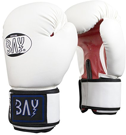 BAY Future Boxhandschuhe für Training und Wettkampf, 10 Unzen, Weiß/Rot