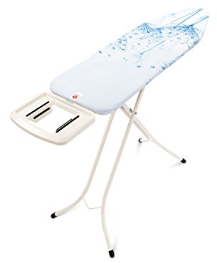 Brabantia - Ironing Board B - With Solid Steam Iron Rest - Adjustable in Height - Non-Slip Rubber Feet - Cotton Cover with Foam Layer - Foldable - Cotton Flower - 124x38 cm