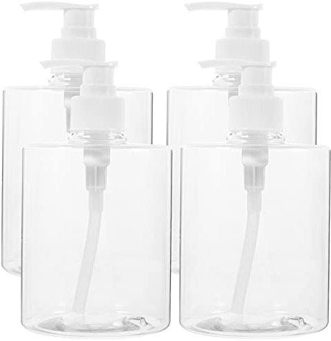 FRCOLOR 4stücke Nachfüllbare Pumpflasche Mit Spender Für Lotion Shampoo Seife Transparent Für Badezimmer Dusche Küche Einfach Zu Bedienen Nachfüllen