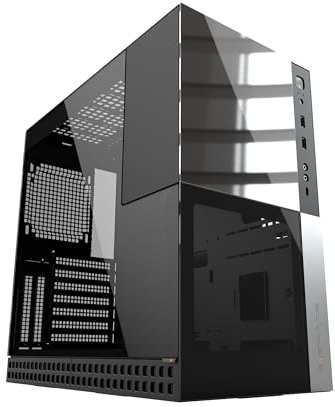 Geometric Future M4 Caliburn mid/Mini Tower, E-ATX/ATX Gaming Case, Glass/ 1.2mm Steel, Type C, 360/240 Radiator, Vertical GPU Mount, Mirror Black