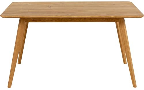 Kare Design Tisch Memo, Braun, 4-6 Personen, FSC Zertifiziert, Skandinavisches Design, Hochwertig, Zeitlos, Esszimmertisch, Wohnzimmer, Eiche Massivholz, Geölt, 75x140x90 cm (H/B/T)