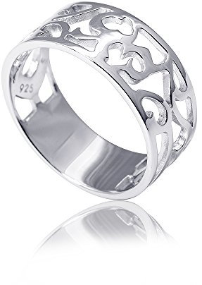 Materia Damenring Silber 925 breit - Bandring Ring offenes Design Damenschmuck SR-86-59