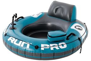INTEX 56843EP River Run 1 Pro Inflatable Floating Lounge: GoPro/Phone Mount – Built-in Cup Holder and Storage Compartment – Durable Grab Handles – Easy-to-Use Connectors – 220lb Weight Capacity