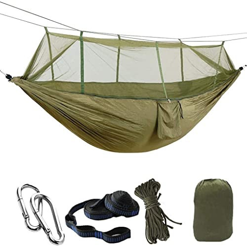 Camping Hamaca Mosquitera Luz Emergente Portátil Al Aire Libre Paracaídas Hamacas Columpio