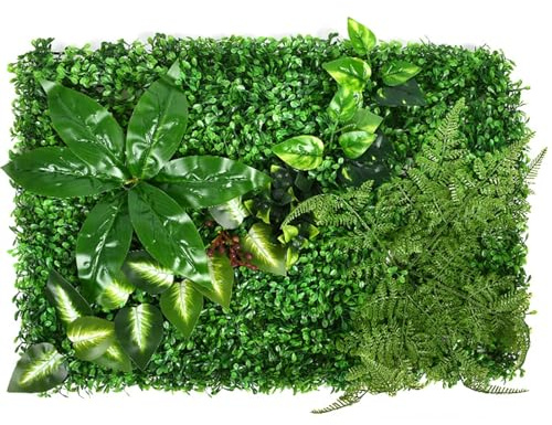 Paneles de seto de boj artificial para decoración de privacidad al aire libre, fondo de pared de hierba verde con hojas de hiedra falsas